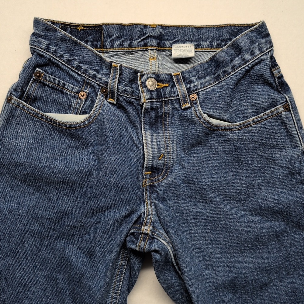 Vintage 2000 Levi's 550 Husky Relaxed Fit Red Tab Denim Blue Jeans - Picture 3 of 11